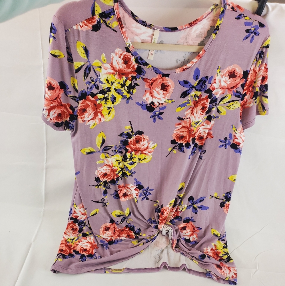 Floral purple blouse LARGE